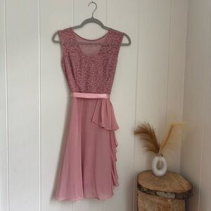 Berry Love Mauve Lace Midi Dress